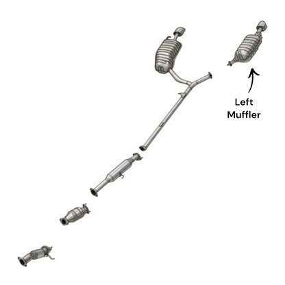 Kia Optima 2.4L 2011-2013 (Fabrication coréenne uniquement) Silencieux latéraux avec collecteur en Y