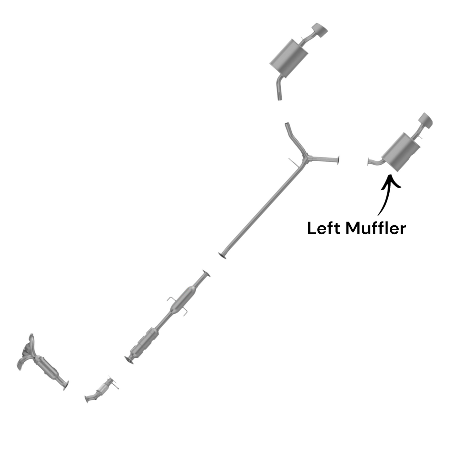 Silencieux gauche et droit avec tuyau en Y pour Hyundai Sonata 2.0L (2011) (Turbo)