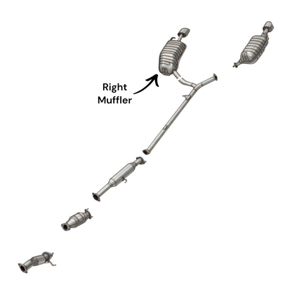 Kia Optima 2.4L 2011-2013 (Fabrication coréenne uniquement) Silencieux latéraux avec collecteur en Y