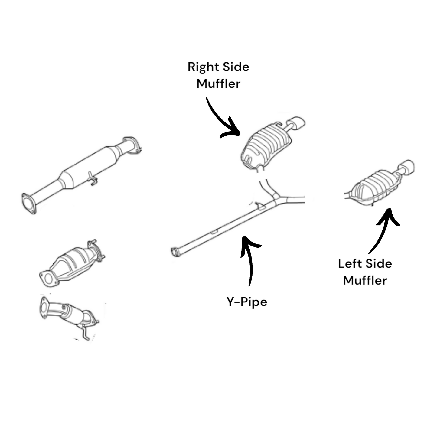 Kia Optima 2.4L 2011-2013 (Only Korean Built) Both side Mufflers with Y-Pipe