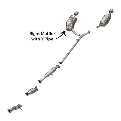 Kia Optima 2.4L 2011-2013 (Fabrication coréenne uniquement) Silencieux latéraux avec collecteur en Y