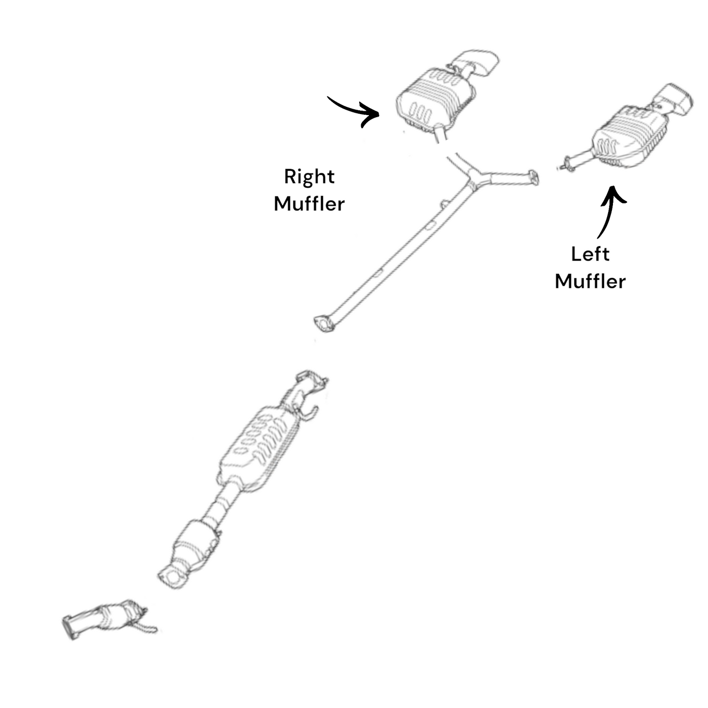 Hyundai Sonata 2.4L 2015-2017 Right and Left Side Muffler Dual outlet