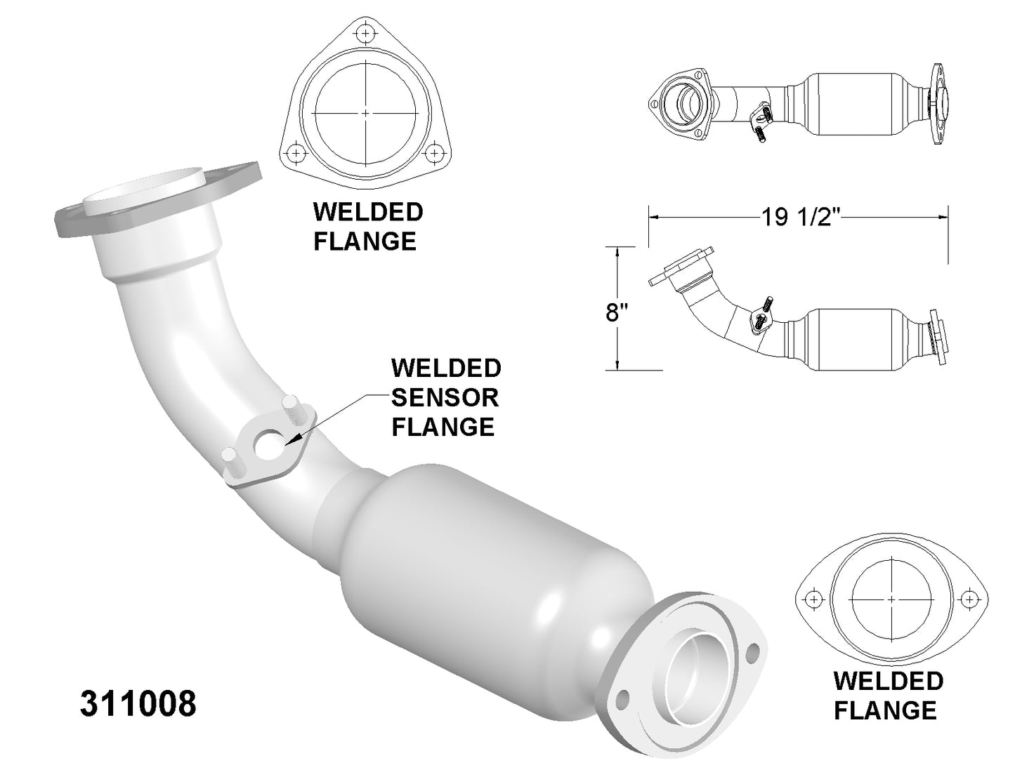 Toyota 4Runner 3.4L V6 (1999-2002) 4WD & RWD Front Catalytic Converter