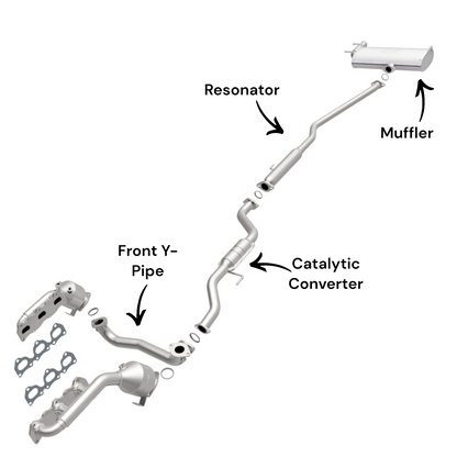 Suzuki Grand Vitara 2.7L (2006-2008) Front Y-Pipe, Catalytic Converter, Resonator and Muffler