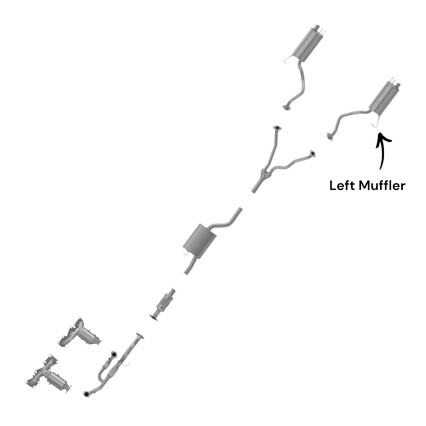 Hyundai Veracruz 3.8L (2007-2012) Rear Left-Side Muffler