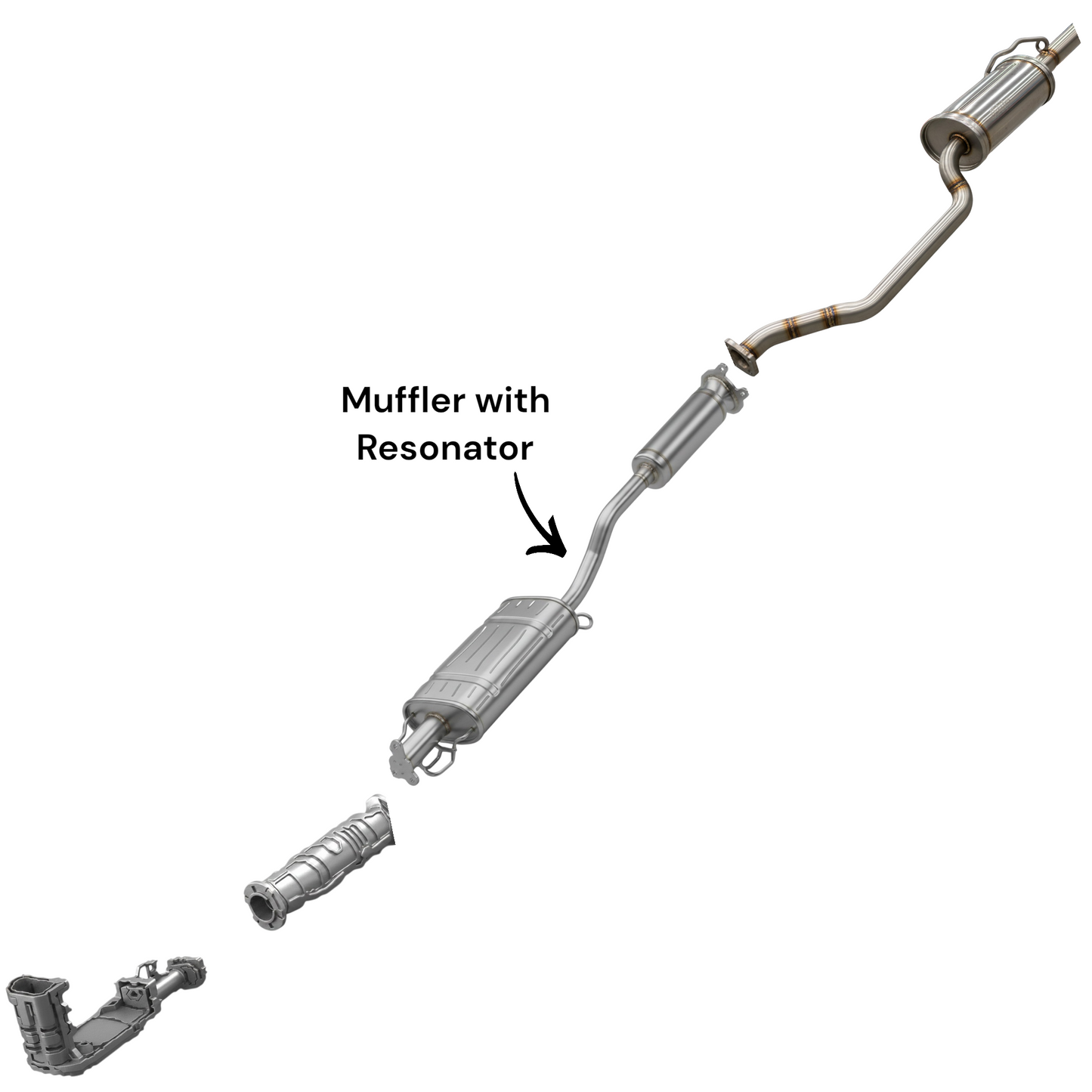 Honda Odyssey 2.3L (1998) Muffler with Resonator