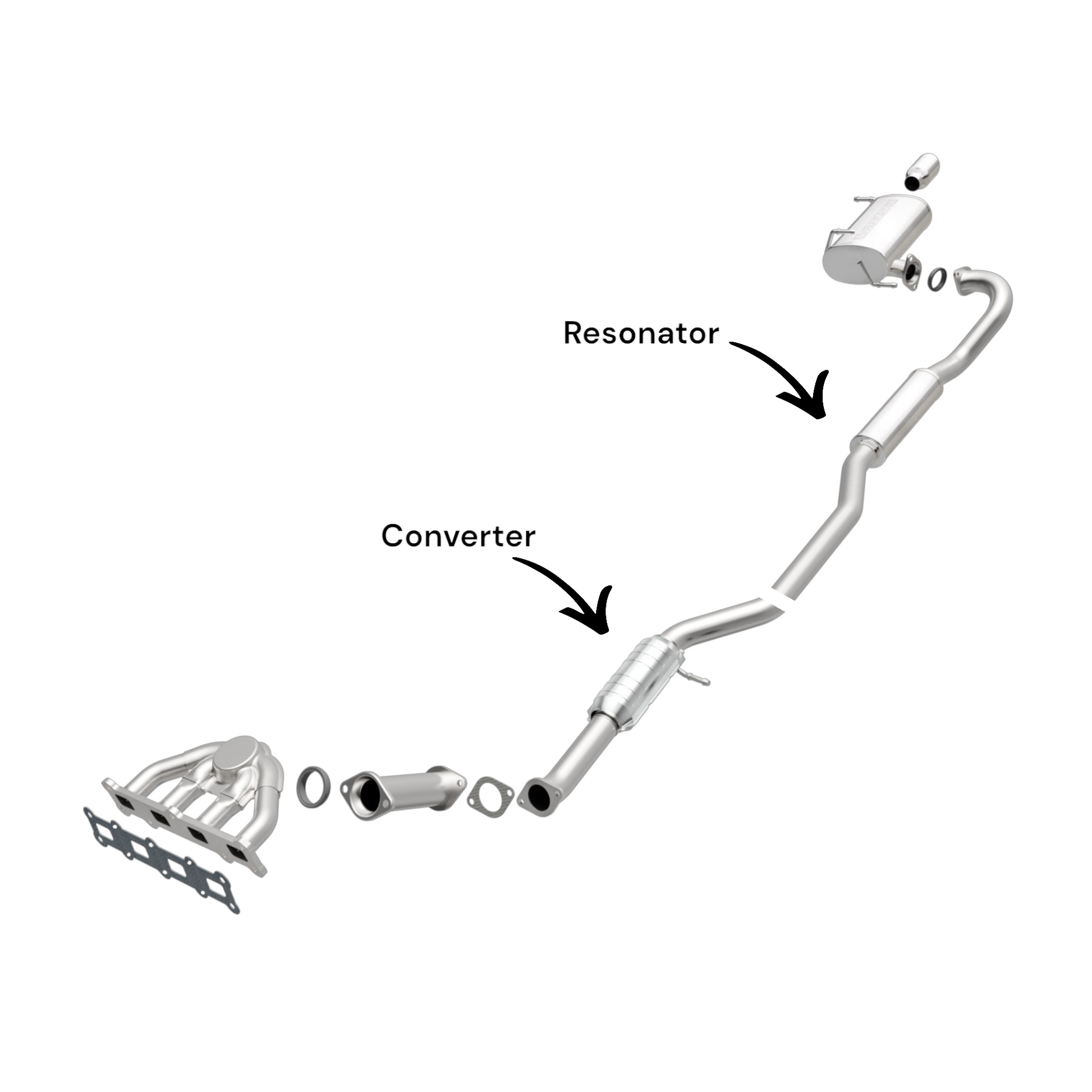 Mitsubishi Outlander 2.4L (2008-2010) Catalytic Converter and Resonator (AWD)