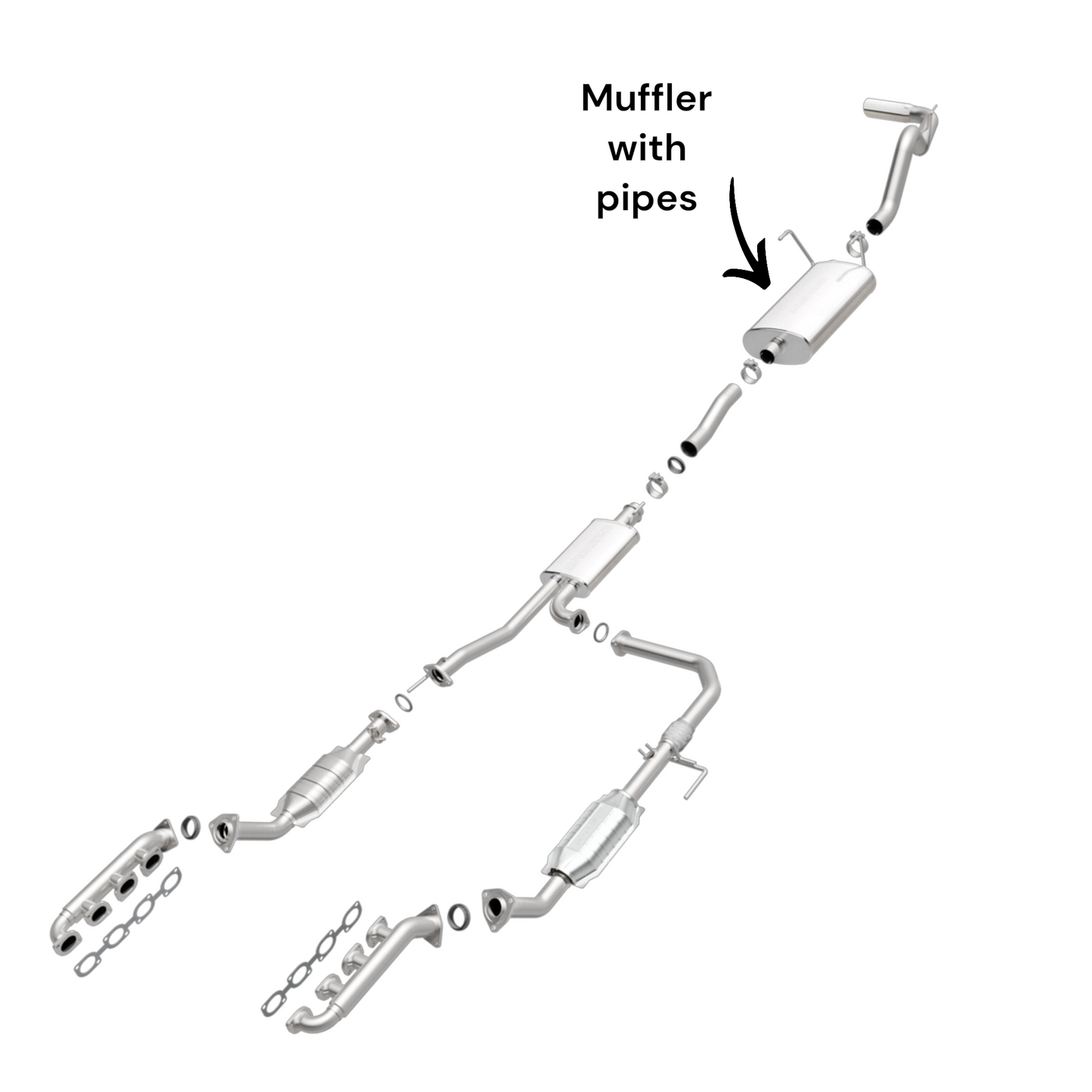 Toyota Tundra 4.7L (2003-2004) 128'' Wheelbase Muffler Assembly