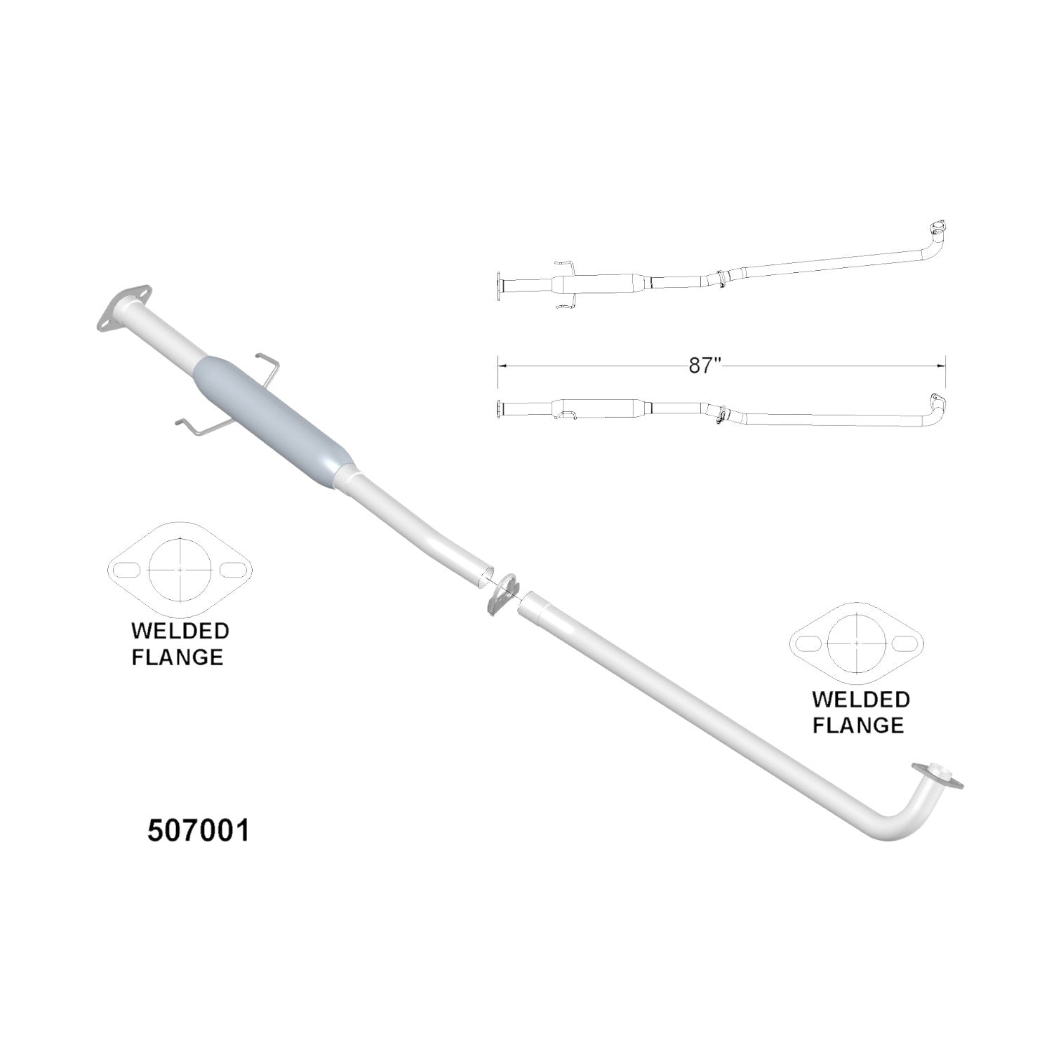 47847 - Toyota Camry 2.4L (2003-2006) Resonator Pipe (FOR FEDERAL EMISSION ONLY)