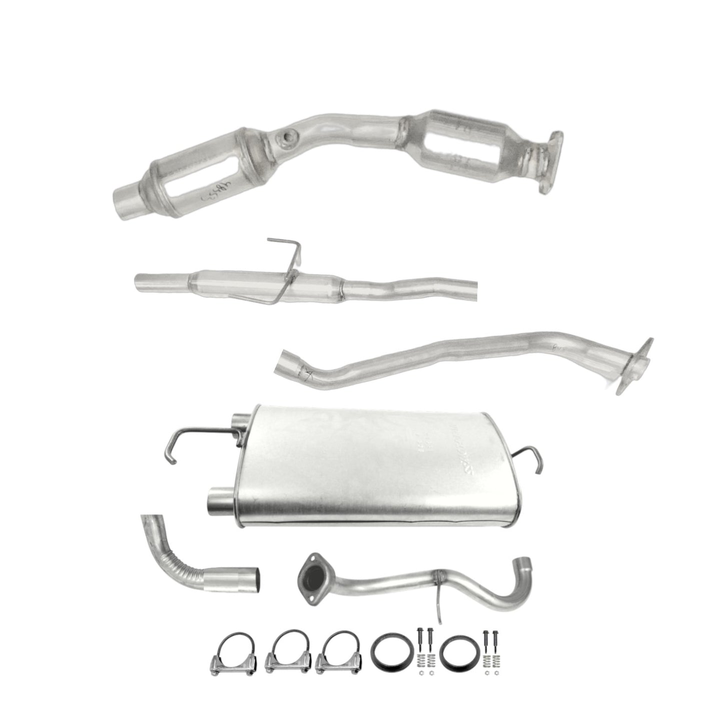 Toyota Matrix 1.8L FWD 2009-2013 Catalytic Converter With Resonator and Muffler with Pipe and tail Pipe