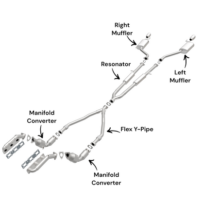 Infiniti M35 3.5L (2006-2008) Manifold Converters, Flex Y-Pipe, Resonator and Both Side Mufflers