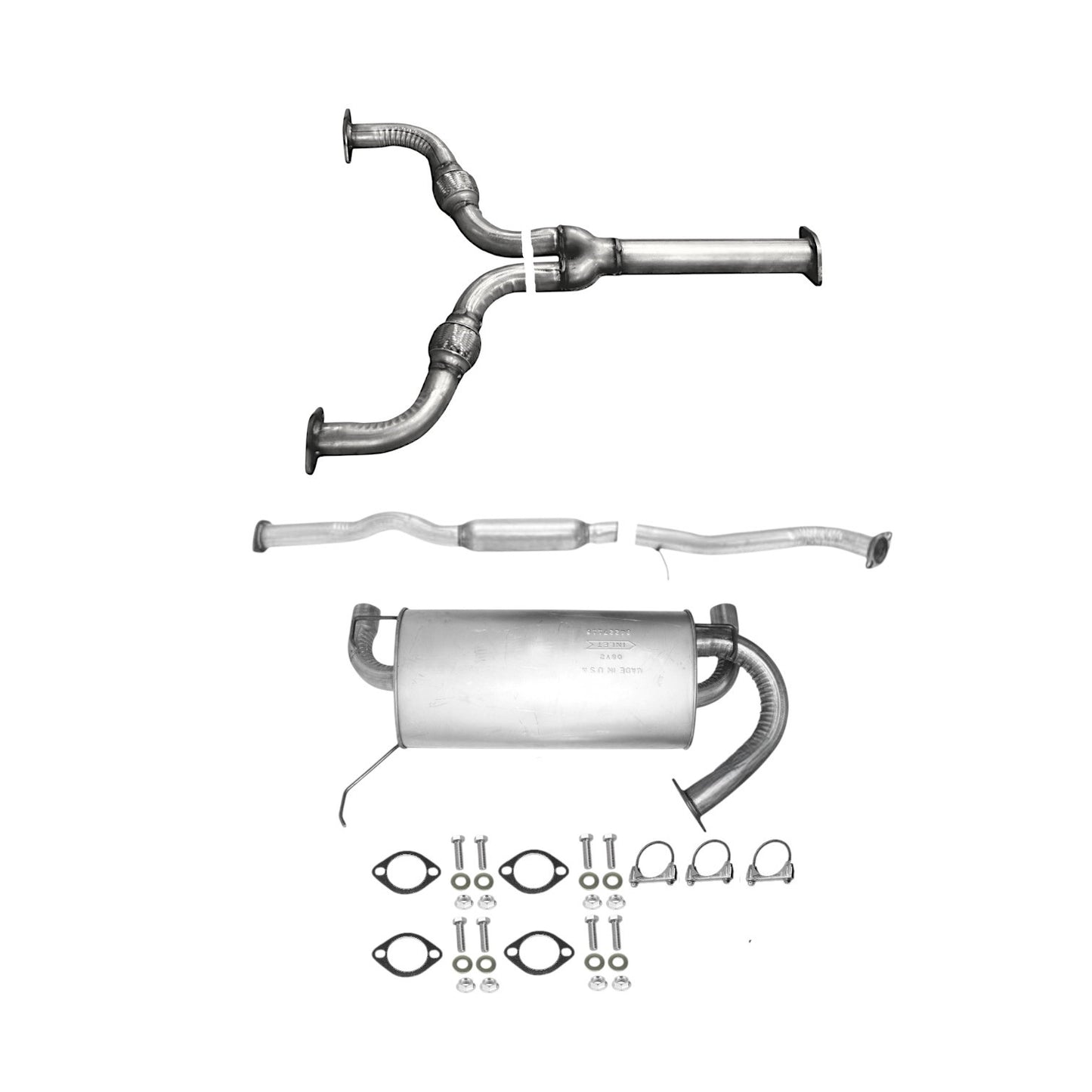 Infiniti G35 3.5L Coupe RWD 2003-2007 Catalytic Converter, Y-Flex Pipe and Muffler