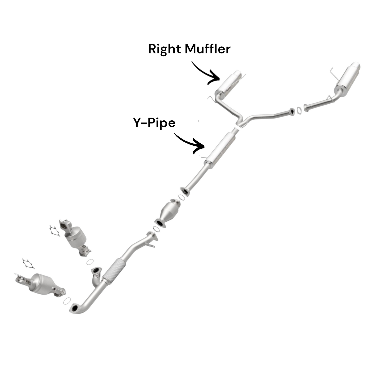 Acura MDX 3.5L (2004-2006) Y-Pipe and Right Side Rear Muffler