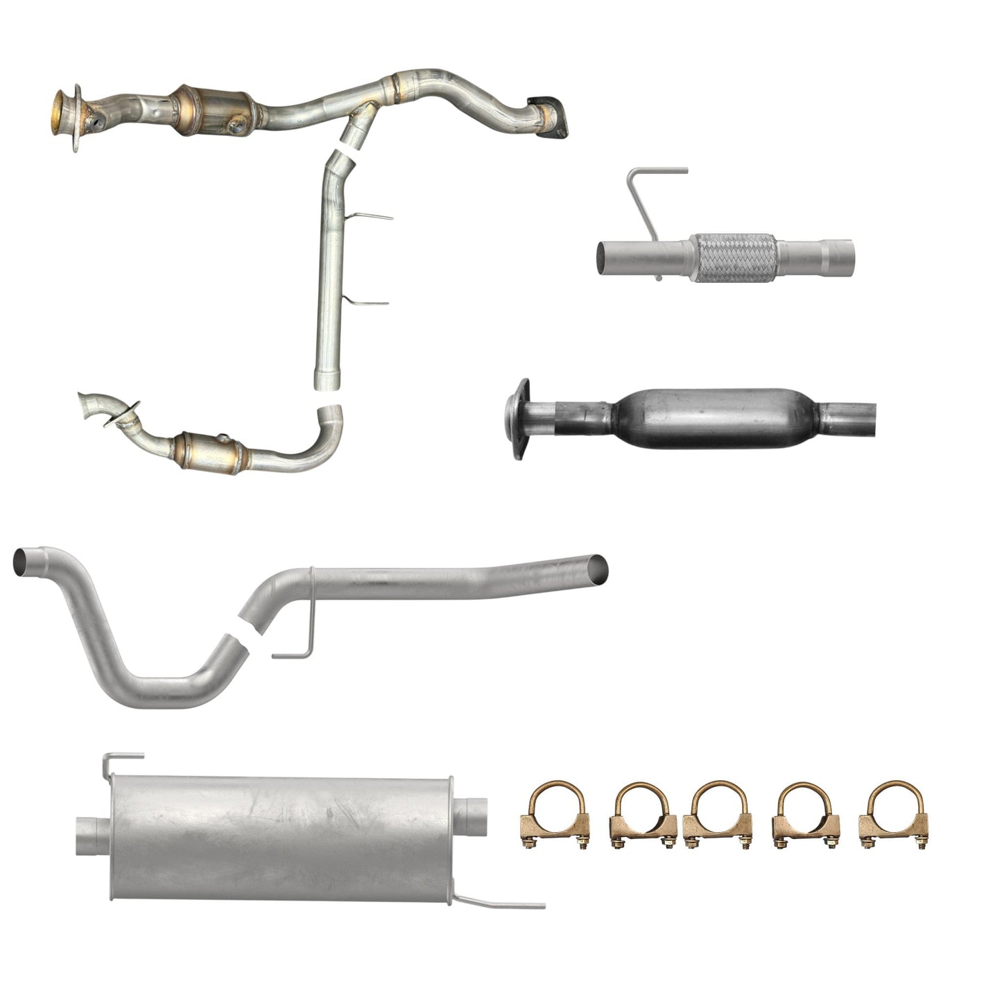 Ford F-150 3.5L (2011-2014) (Turbo) (145.0" Wheelbase) Catalytic Converters, Resonator, Flex Pipe, Muffler and Tail pipe