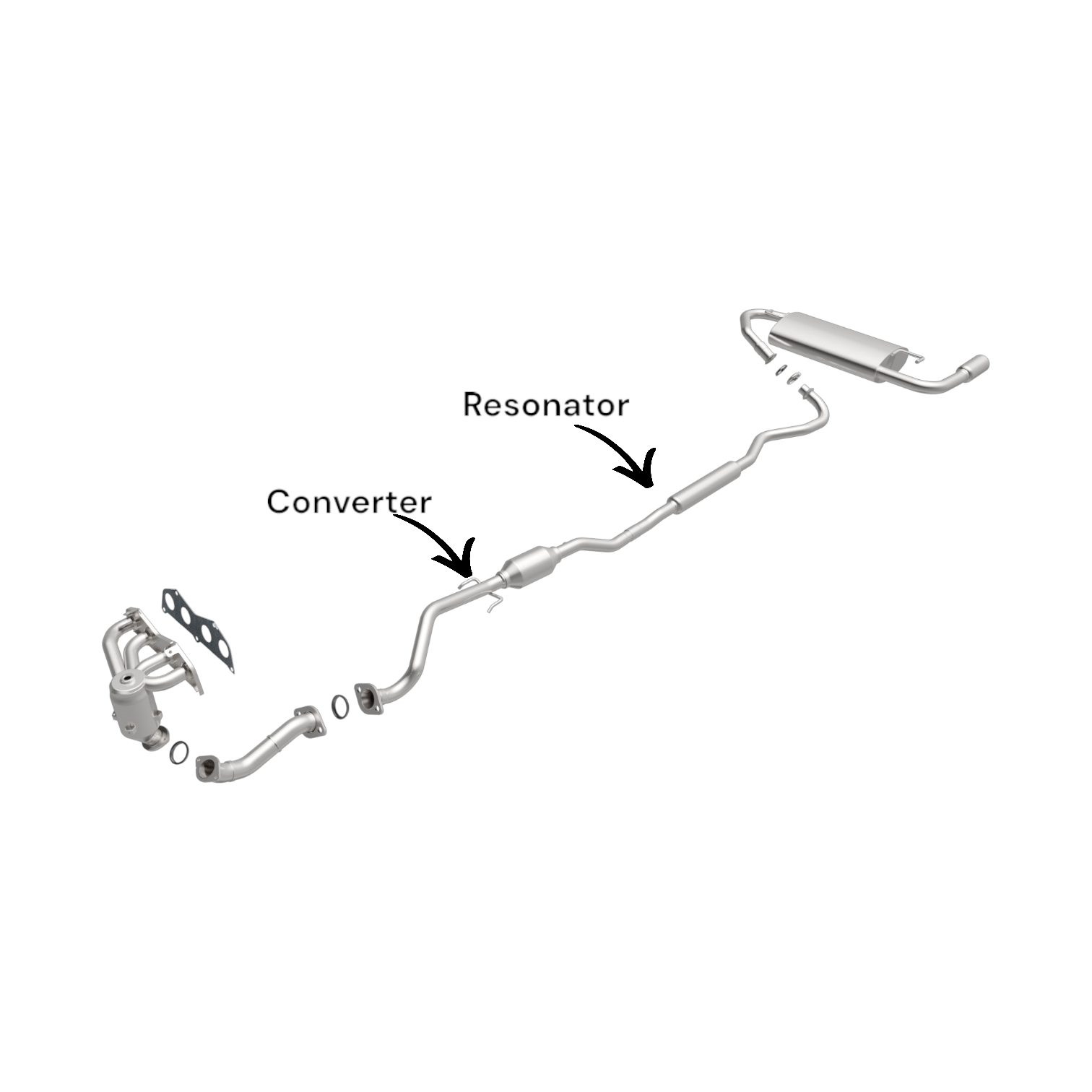 Toyota Matrix XR 1.8L (2003-2006) AWD Catalytic Converter And Resonator