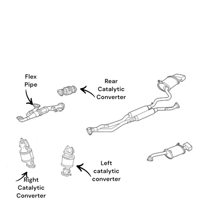Acura TL 3.7L 2012-2014 Converters Set & Flex Pipe SH-AWD (Automatic trans)