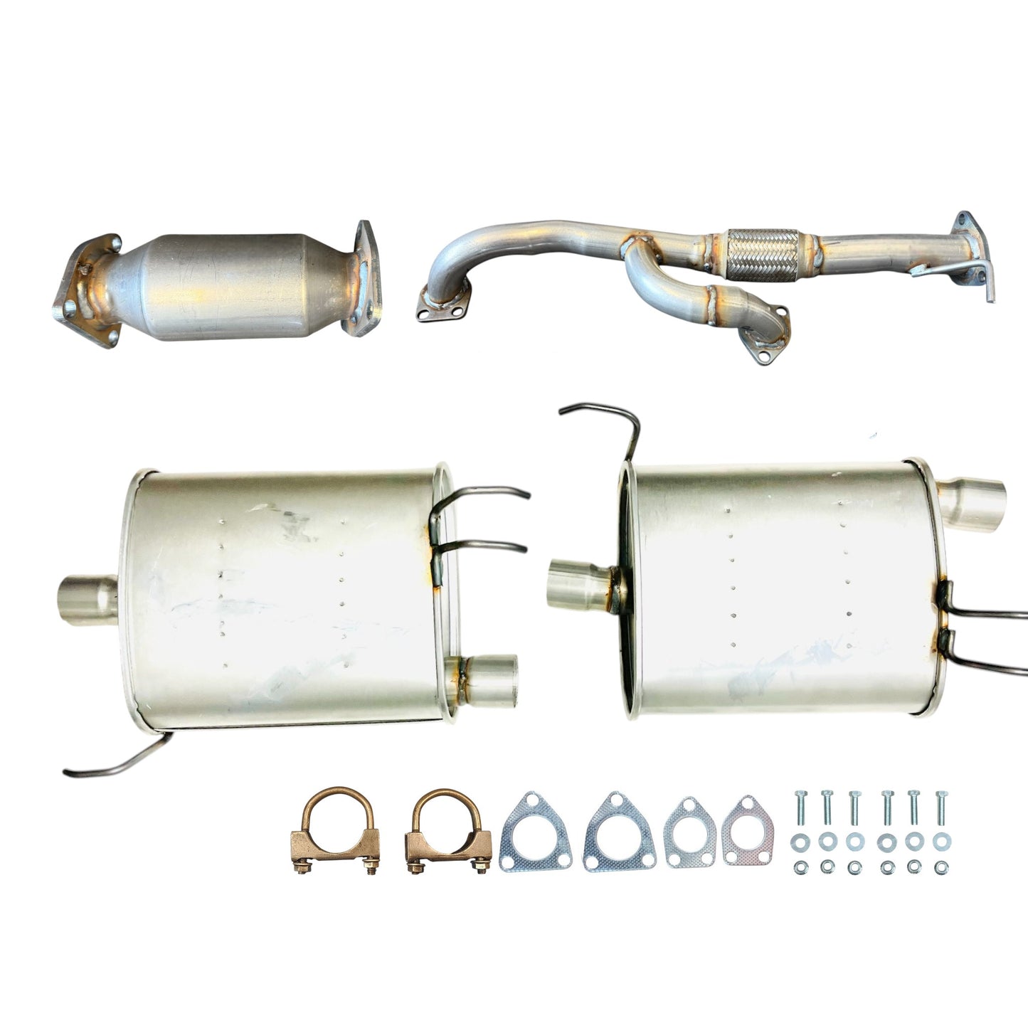 Acura TL 3.7L SH-AWD 2009 Flex Pipe, Converter & Left and Right side Muffler (Except: Resonator)
