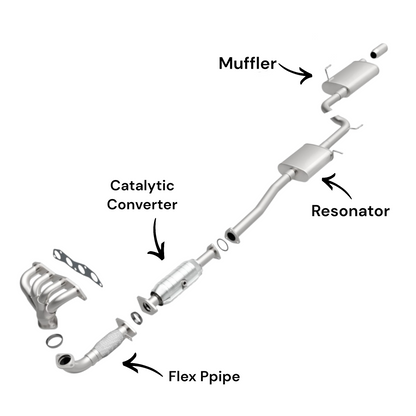 Honda Accord 2.4L (2003-2005) (Sedan Only) Flex Pipe, Catalytic Converter, Resonator and Muffler
