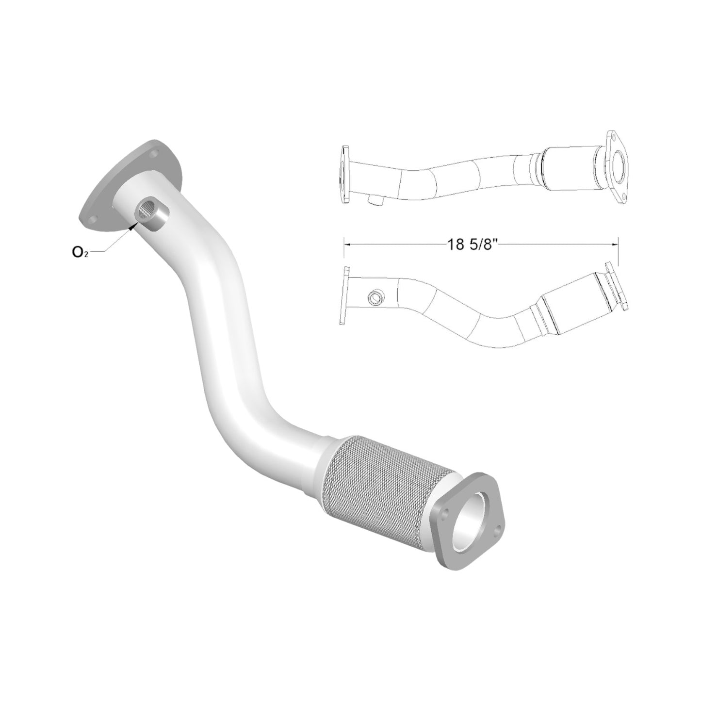 Chevrolet Malibu 2.2L (2004-2008) V4 Front Flex Pipe