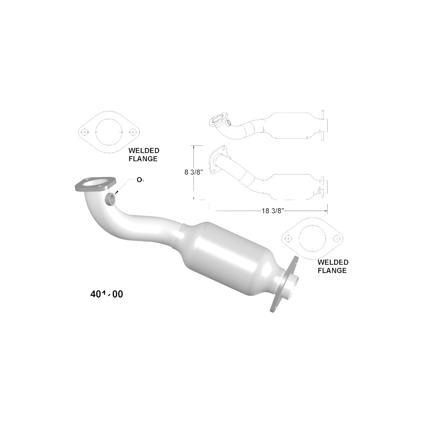 Cadillac SRX 3.6L V6 (2004-2007) Passenger Side Catalytic Converter