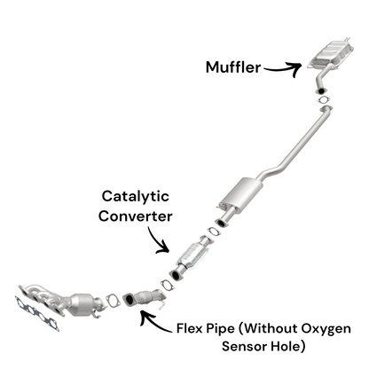 Hyundai Elantra 1.8L (2011-2016) (With California Emissions System) (Only for SULEV) Flex Pipe, Catalytic Converter and Muffler