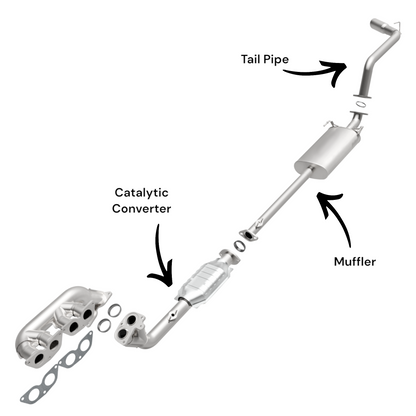 Toyota 4Runner 3.4L (1996-2000) Converter and Muffler with Tail pipe