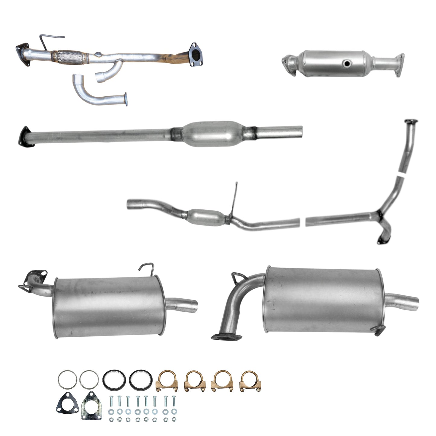 Honda Accord 3.0L (1998-2002) (4-Door) Flex Pipe, Catalytic Converter, Resonator, Y-Pipe Resonator and Both side Mufflers