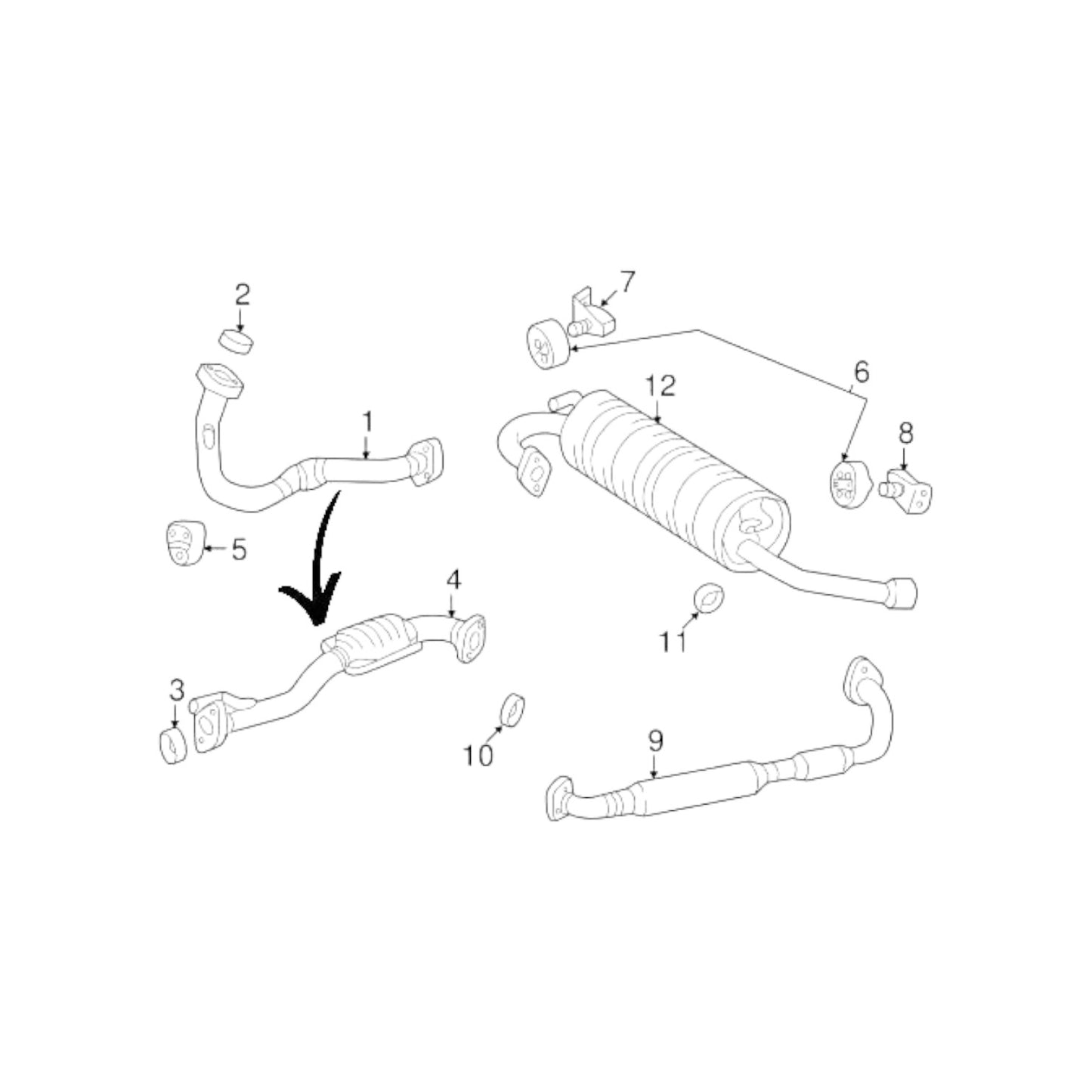 Toyota RAV4 2.0L V4 (1998-2000) Front Catalytic Converter