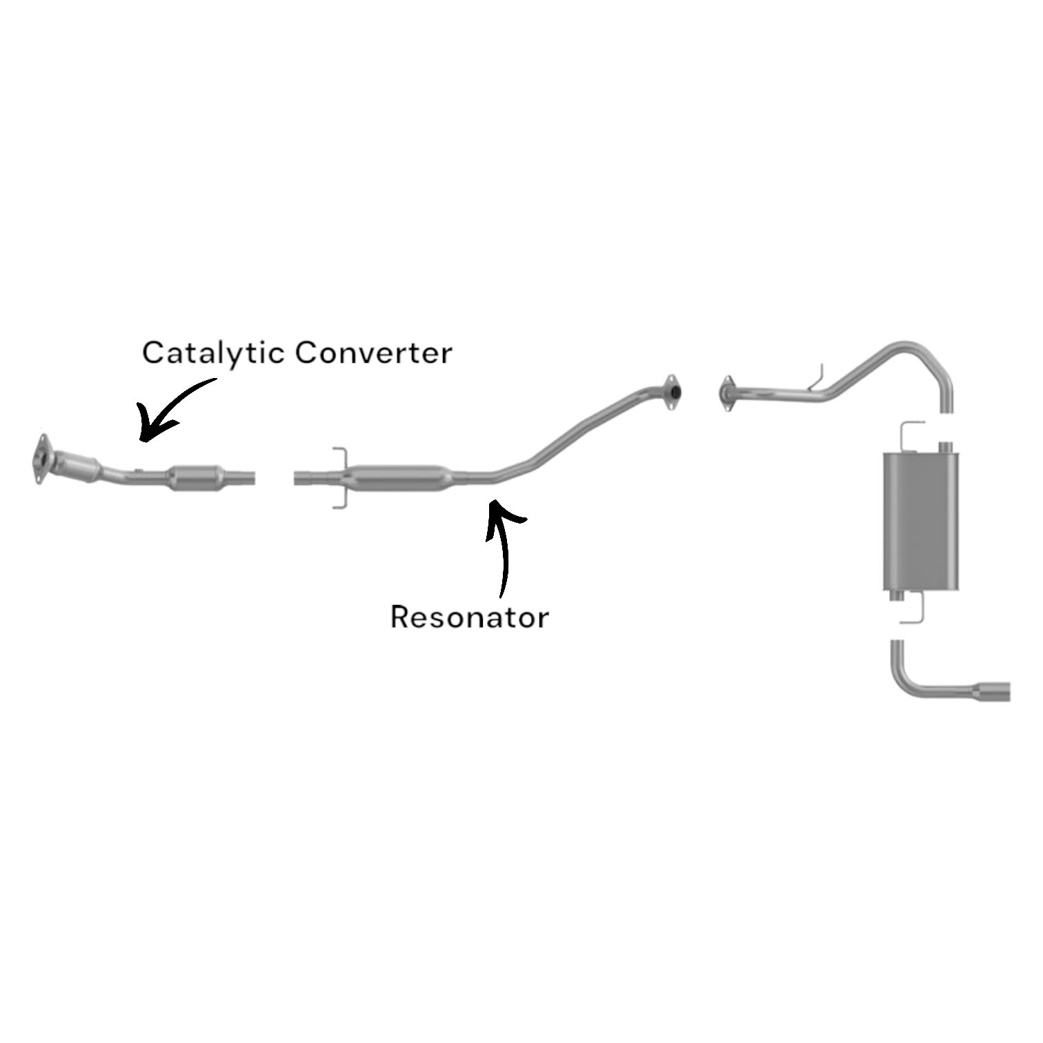 Pontiac Vibe 1.8L (2003-2008) FWD Catalytic Converter & Resonator