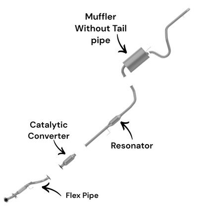 Hyundai Elantra 2.0L (2007-2012) (Only for ULVE) (With Federal Emissions System) Flex Pipe, Catalytic Converter, Resonator and Muffler without Tail Pipe