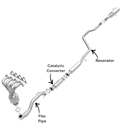 Kia Soul 2.0L 2010-2011 Flex Pipe, Converter and Resonator