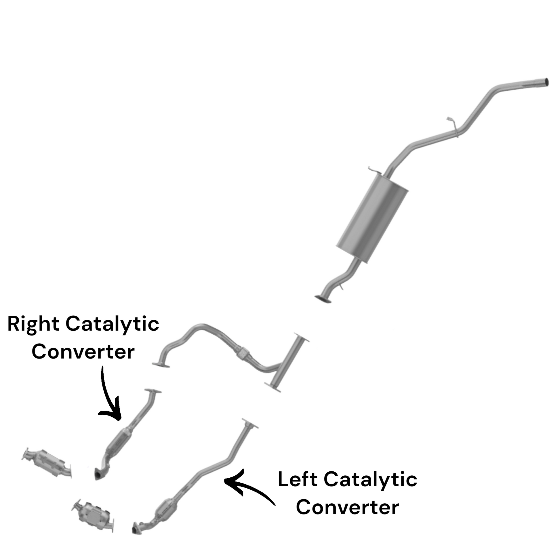 Nissan Xterra 3.3L (2002-2004) (For Supercharged Only) Rear Left and Right Catalytic Converter