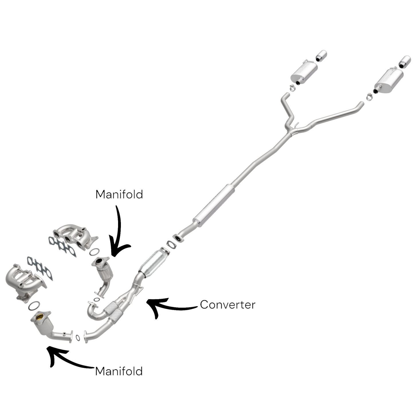 Nissan Altima 3.5L (2002-2006) Flex Y-Pipe, Catalytic Converter Set