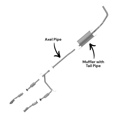 Toyota Tacoma 4.0L (2005-2011) (AWD) (127.2" Wheelbase) Axel Pipe & Muffler With Tail Pipe