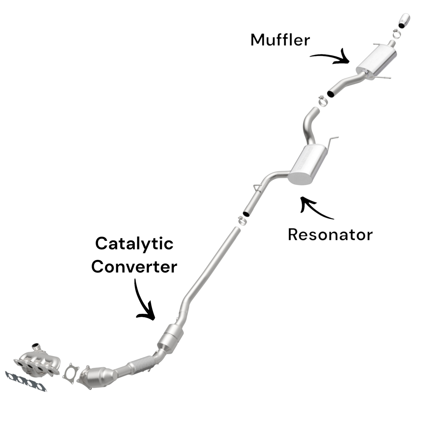 Volkswagen Passat 2.0L (2006-2008) (Turbo) Catalytic Converter, Resonator and Muffler