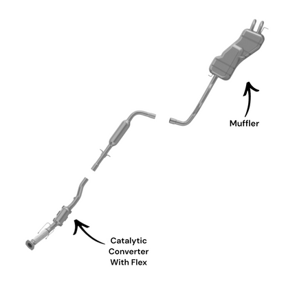 Volkswagen Beetle 2.5L (2006-2010) Converter with Flex and Muffler