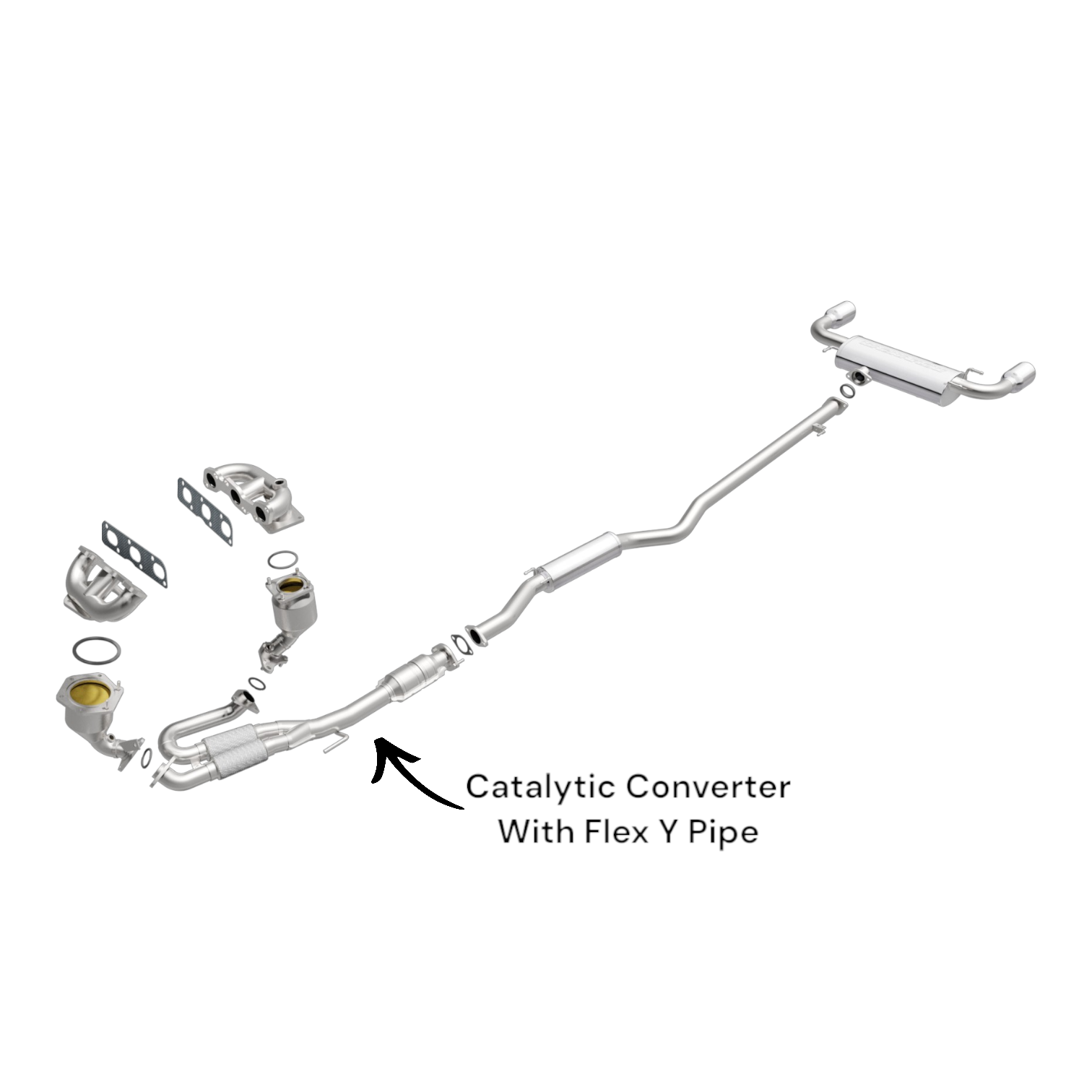 54809 - Nissan Murano 3.5L (2009, 2010, 2011, 2012, 2013, 2014) V6 Catalytic Converter With Flex Y Pipe