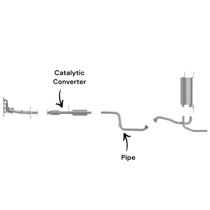 Convertisseur catalytique avec résonateur et tuyau arrière pour Mazda 3 2.0L et 2.5L (2010-2013).