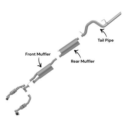 Ford F-350 Super Duty 6.2L (2011-2016) Front & Rear Muffler With Tail Pipe