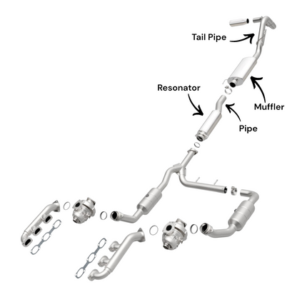 Résonateur, tuyau, silencieux et tuyau d'échappement pour Ford F-150 3.5L (2015-2020) (Turbo) (Empattement de 163 pouces)