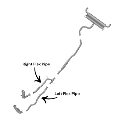 Jeep Cherokee 3.2L (2014-2018) (AWD) (1 Speed Transfer Case) Right & Left Flex Pipes