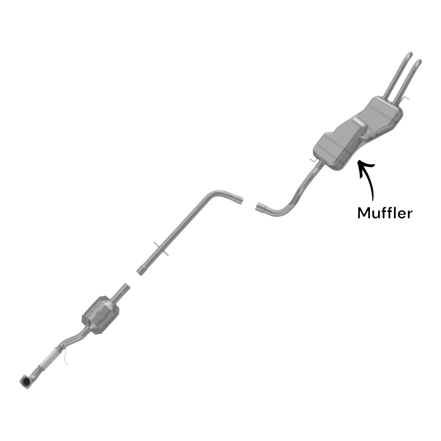 Volkswagen Jetta 1.9L (1999-2005) (Turbo Diesel) (GL TDI & GLS TDI Models) Muffler
