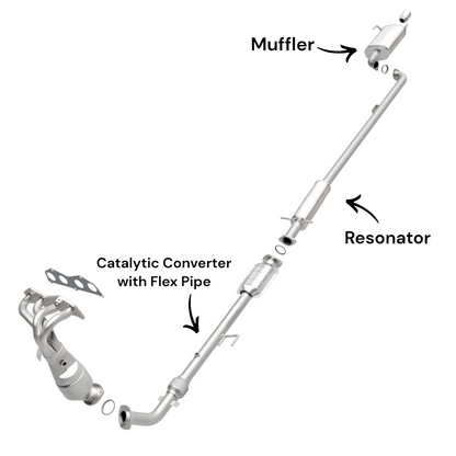 Toyota Camry 2.4L (2002-2006) (Ultra Low Emission Vehicle) Catalytic Converter with Flex Pipe, Resonator and Muffler