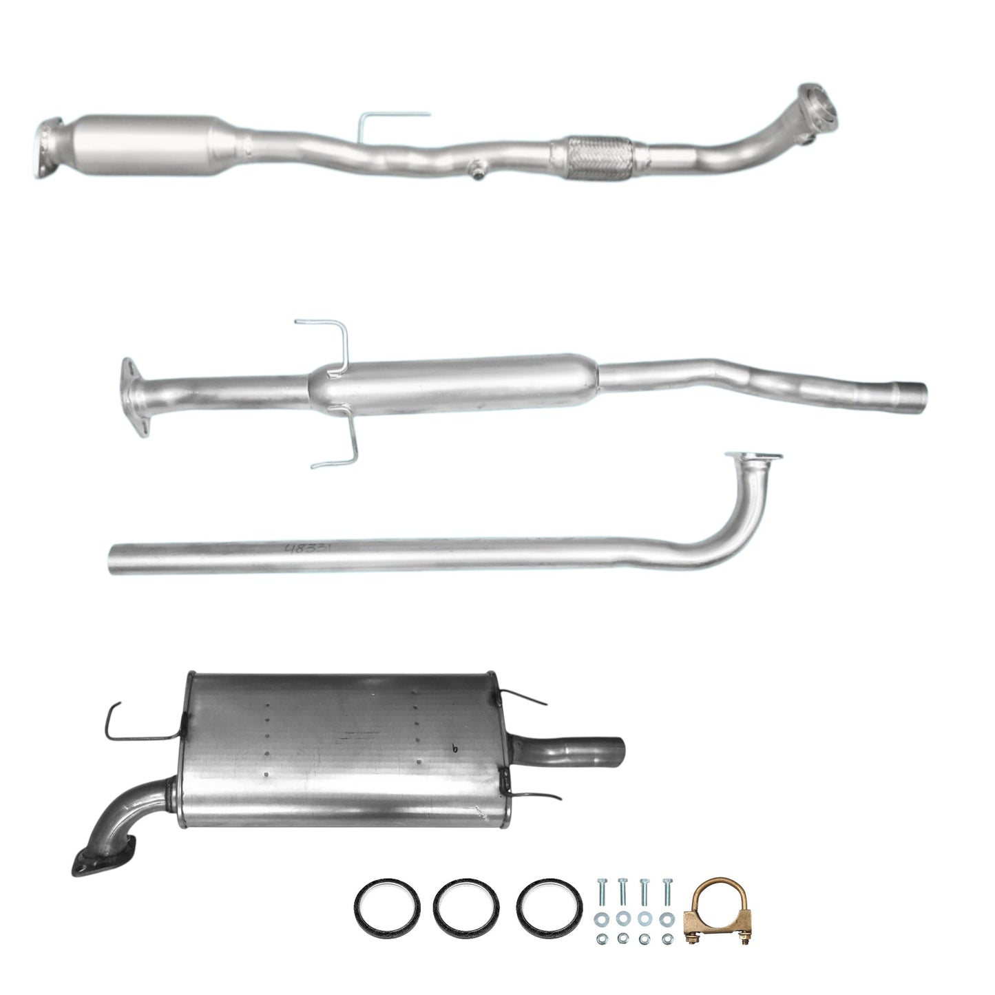 Toyota Camry 2.4L (2002-2006) (Ultra Low Emission Vehicle) Catalytic Converter with Flex Pipe, Resonator and Muffler