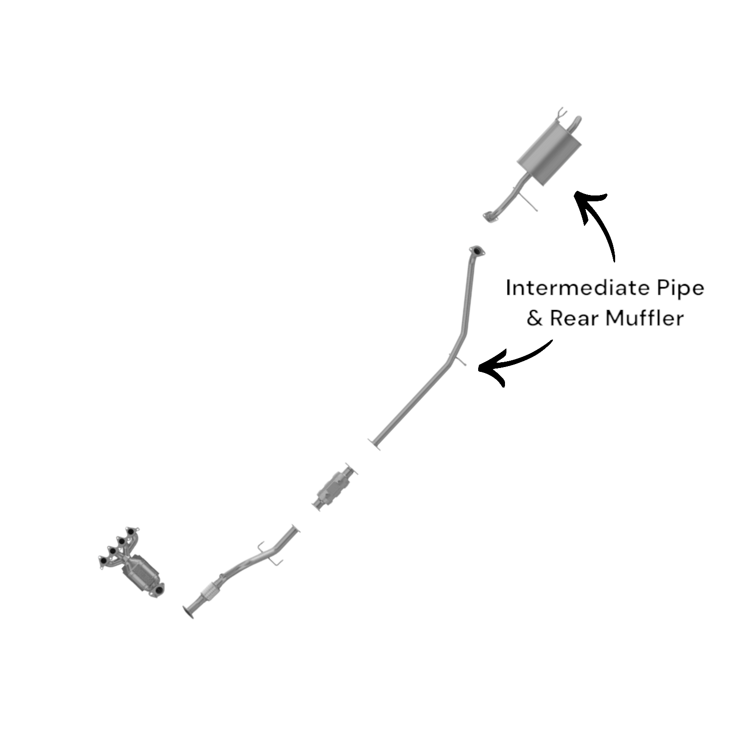 KIA Rio 1.6L (2006-2011) Intermediate Pipe & Rear Muffler