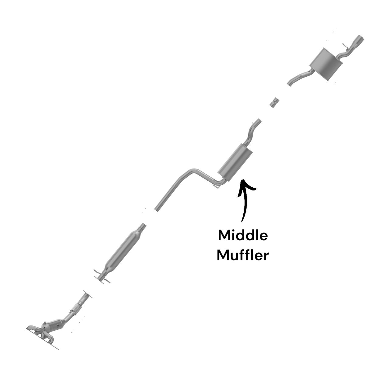 Ford Focus 2.0L (2008-2011) (Except PZEV) Middle Muffler – Global Muffler