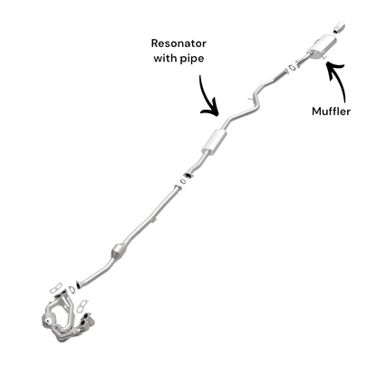 Subaru Legacy 2.5L (2010-2019) Resonator with pipe and Muffler (Non-Turbocharged)