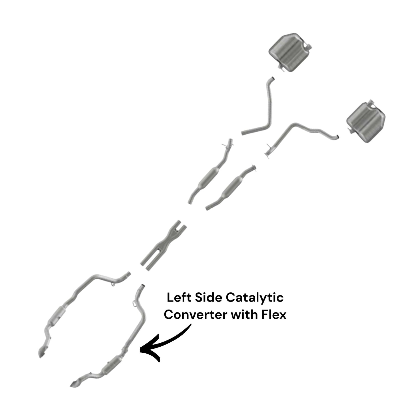 Dodge Challenger 3.6L (2011-2015) (Federal Emissions System) Left Side Catalytic Converter with Flex Pipe