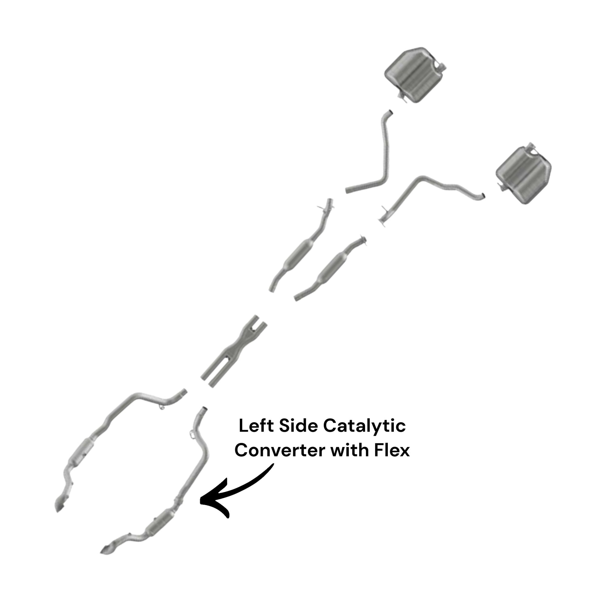 Dodge Challenger 3.6L (2011-2015) (Federal Emissions System) Left Side Catalytic Converter with Flex Pipe