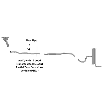 Jeep Cherokee 2.4L (2014-2017) Flex Pipe (AWD) (With 1 Speed Transfer Case) (Except-Partial Zero Emissions Vehicle)